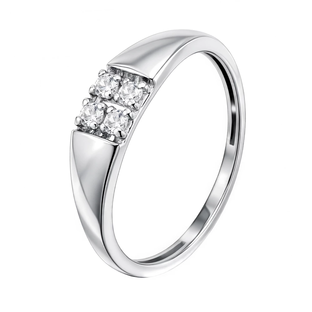 Кольцо с фианитами из серебра 925 пробы