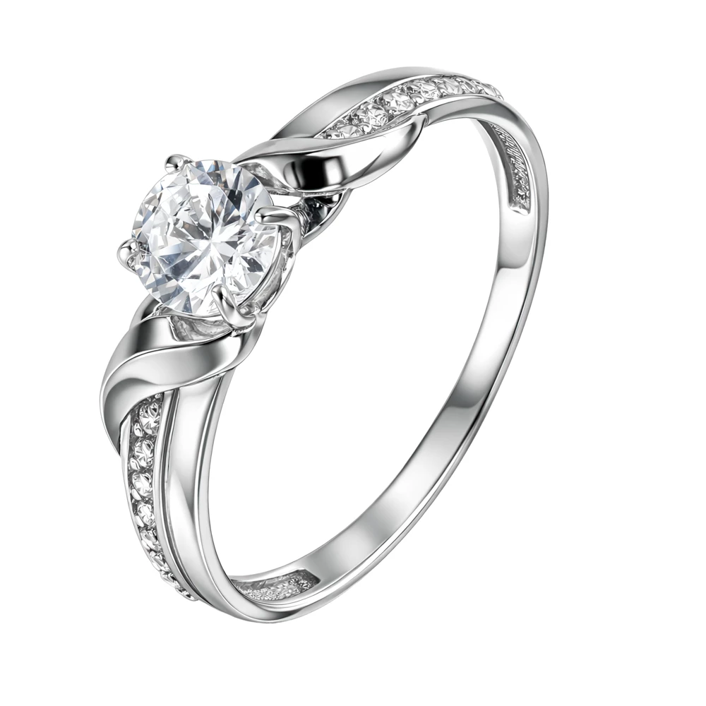 Кольцо с фианитами из серебра 925 пробы