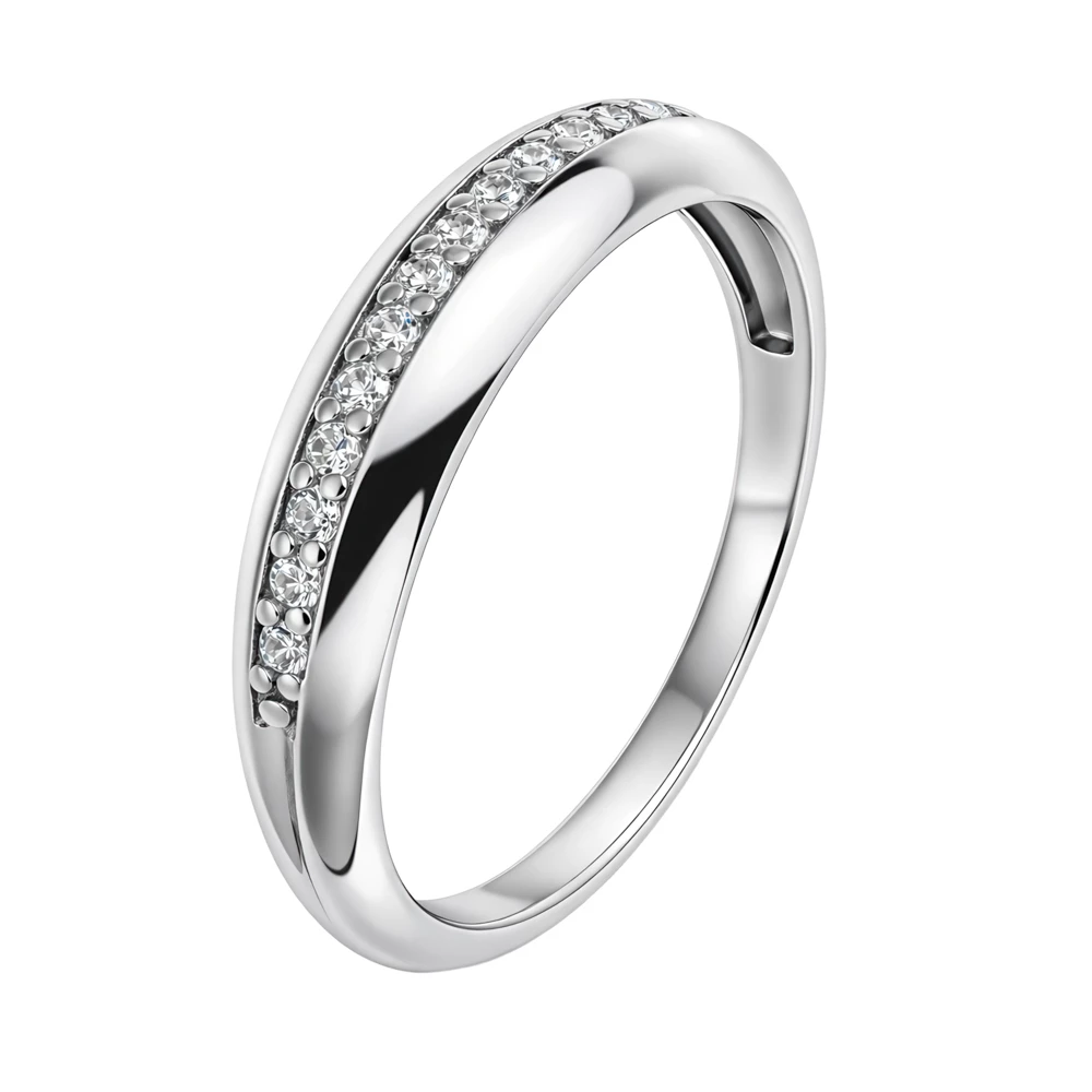 Кольцо с фианитами из серебра 925 пробы