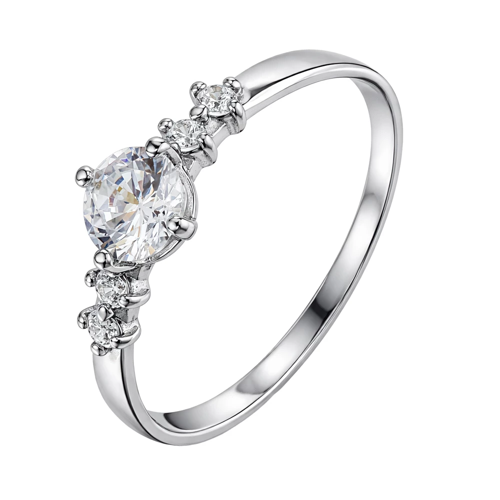 Кольцо с фианитами из серебра 925 пробы