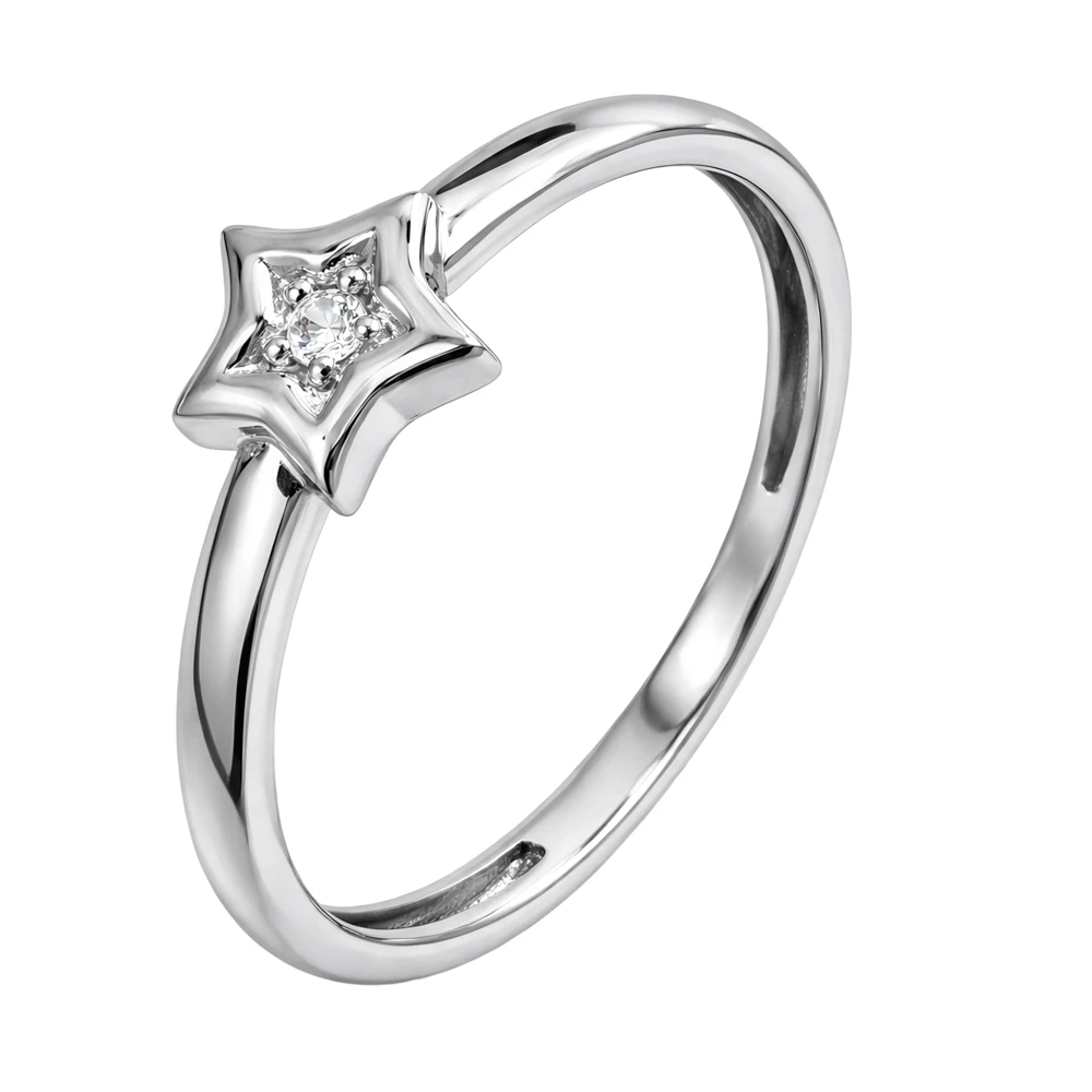 Кольцо с фианитом из серебра 925 пробы