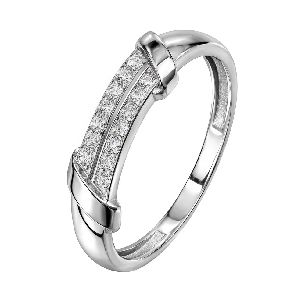 Кольцо с фианитами из серебра 925 пробы