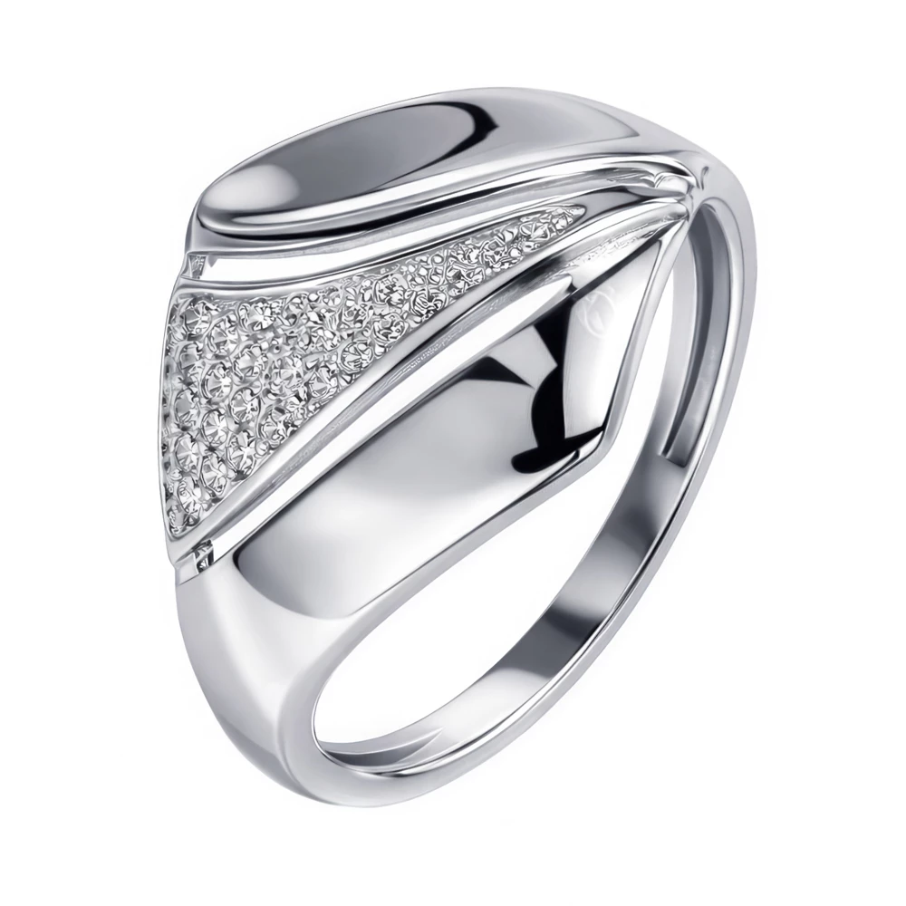 Кольцо с фианитами из серебра 925 пробы