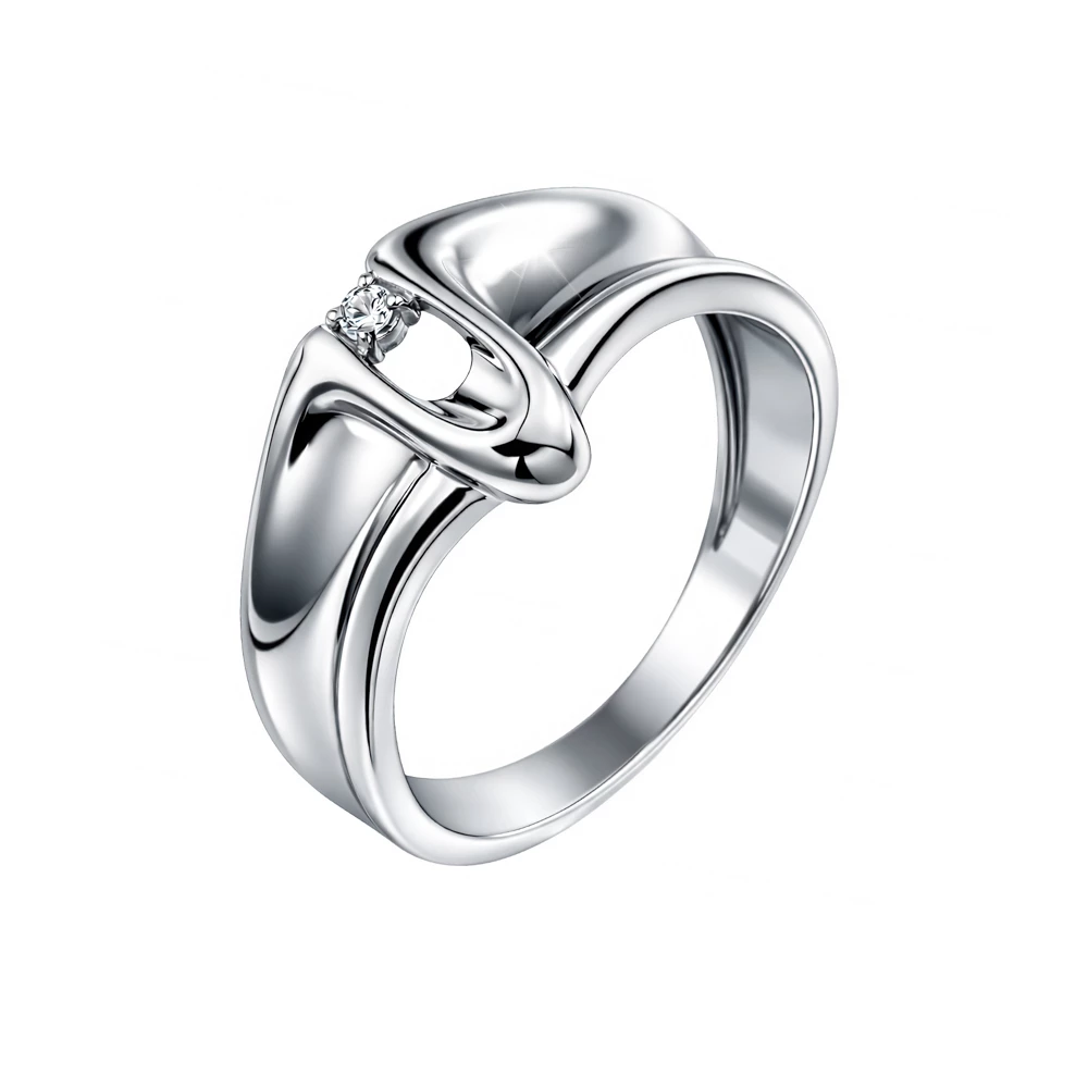 Кольцо с фианитом из серебра 925 пробы