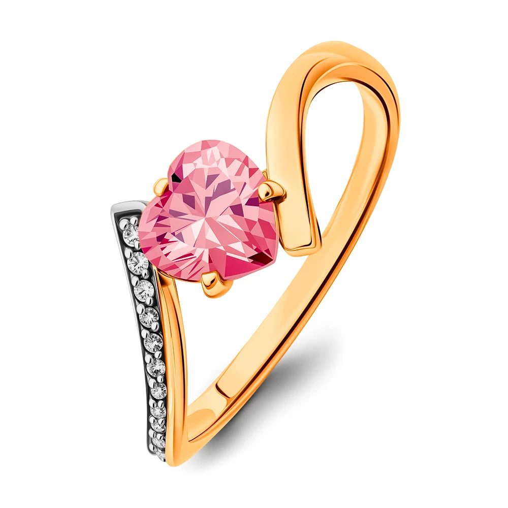 Кольцо с фианитами из серебра 925 пробы