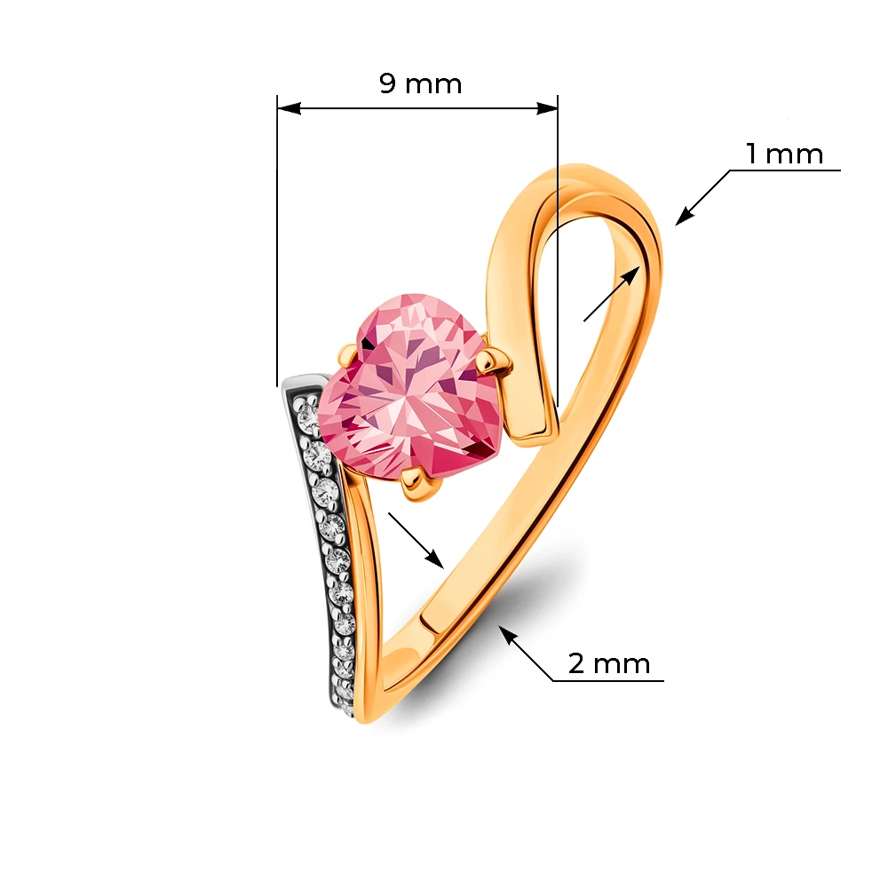 Кольцо с фианитами из серебра 925 пробы