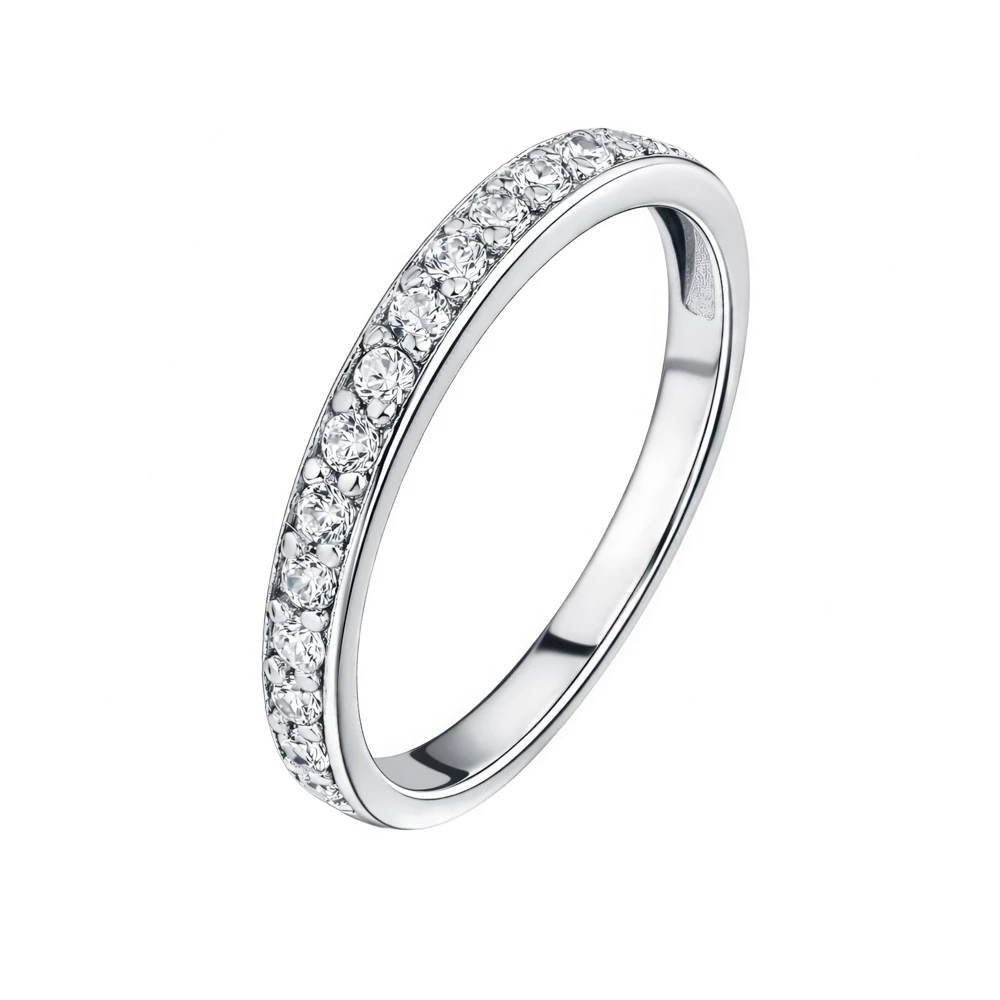 Кольцо с фианитами из серебра 925 пробы