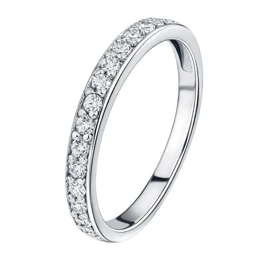 Кольцо с фианитами из серебра 925 пробы