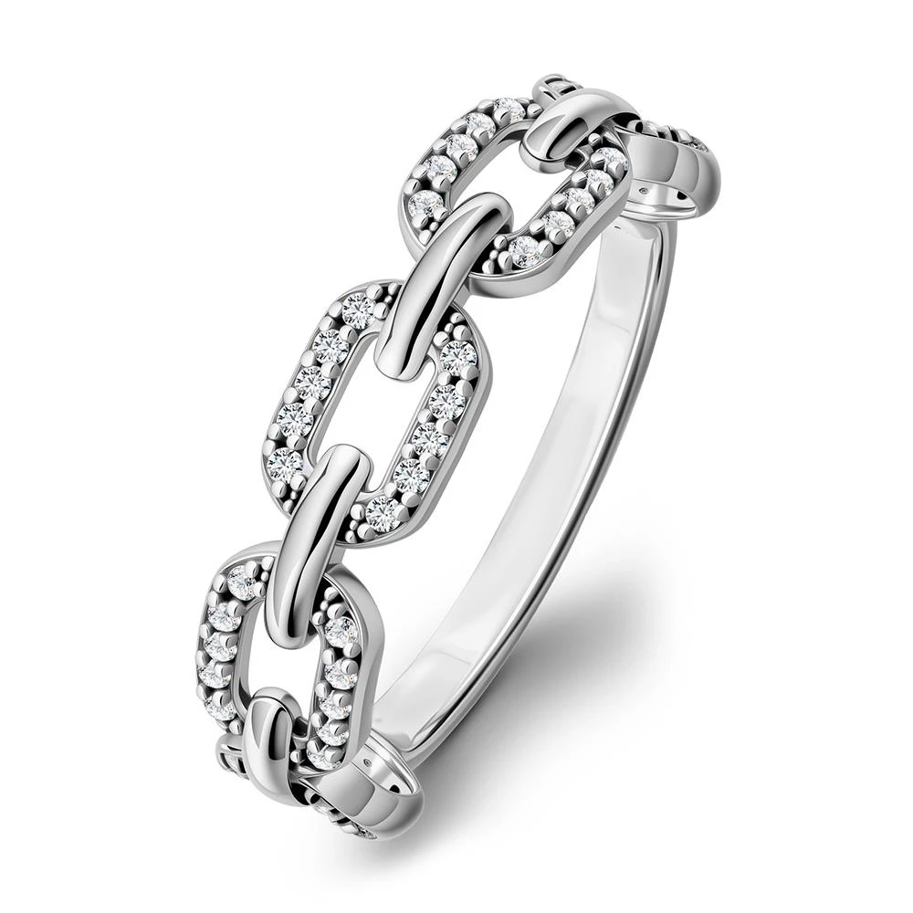 Кольцо с фианитами из серебра 925 пробы