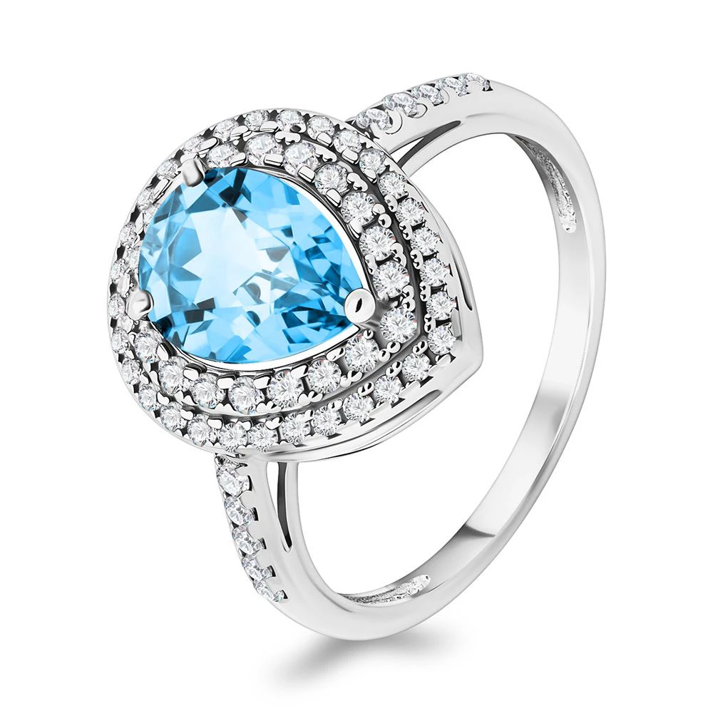 Кольцо с фианитами из серебра 925 пробы