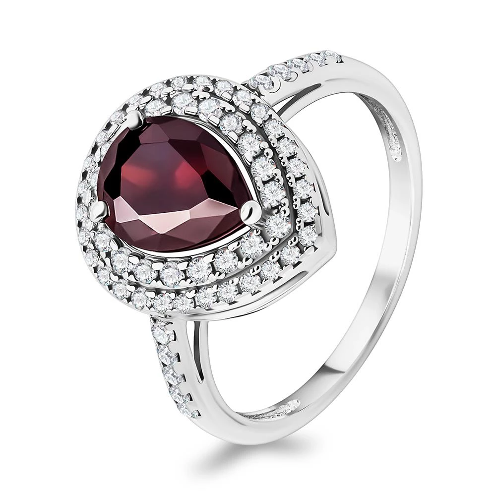 Кольцо с фианитами из серебра 925 пробы