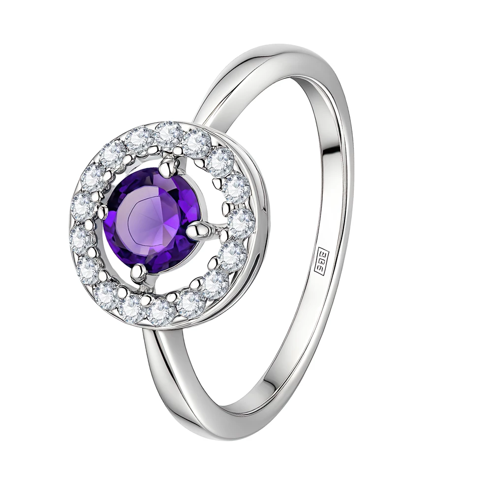 Кольцо с фианитами из серебра 925 пробы