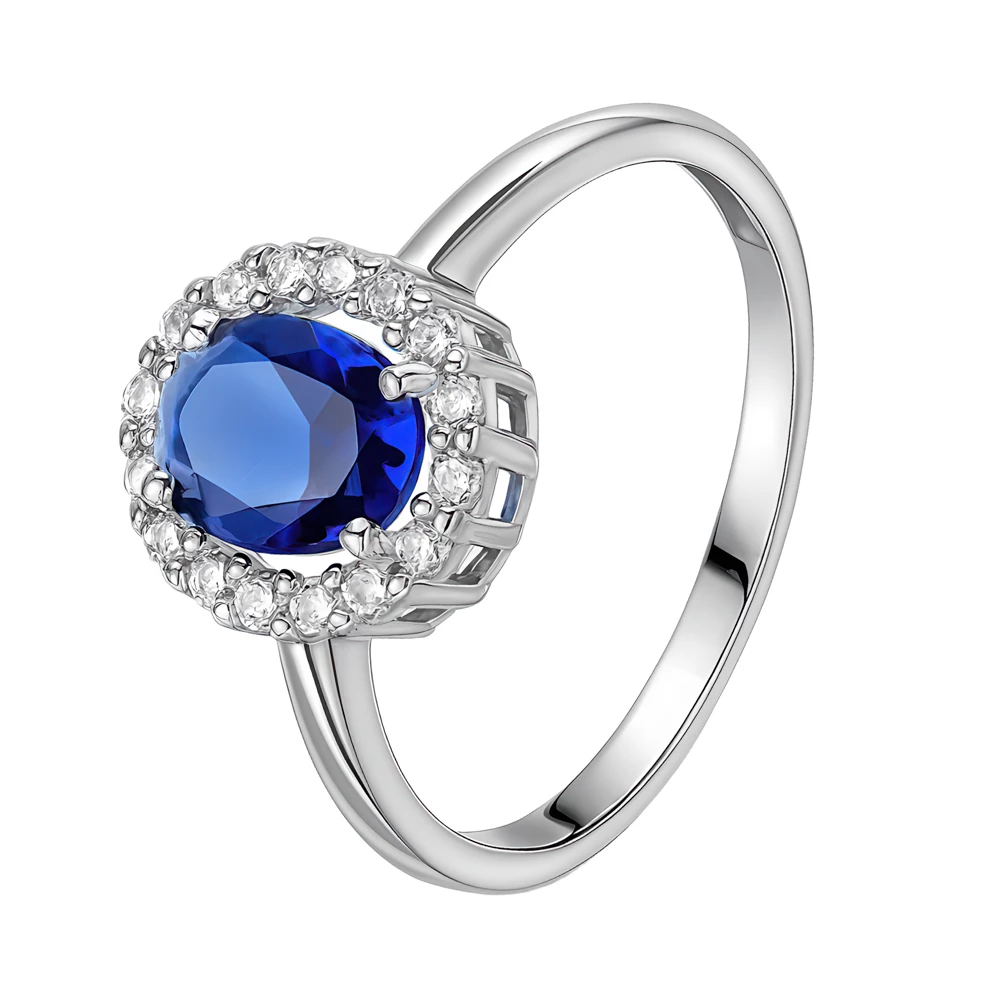 Кольцо с фианитами из серебра 925 пробы