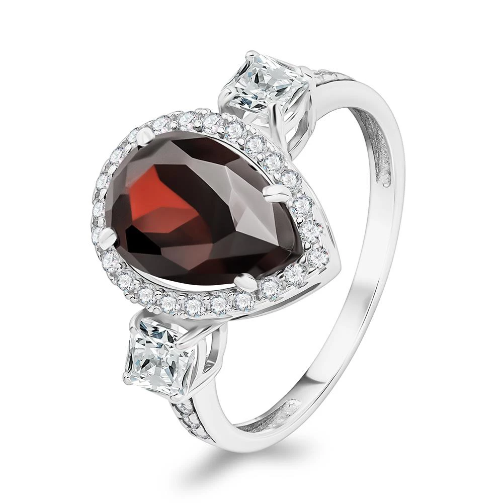 Кольцо с фианитами из серебра 925 пробы