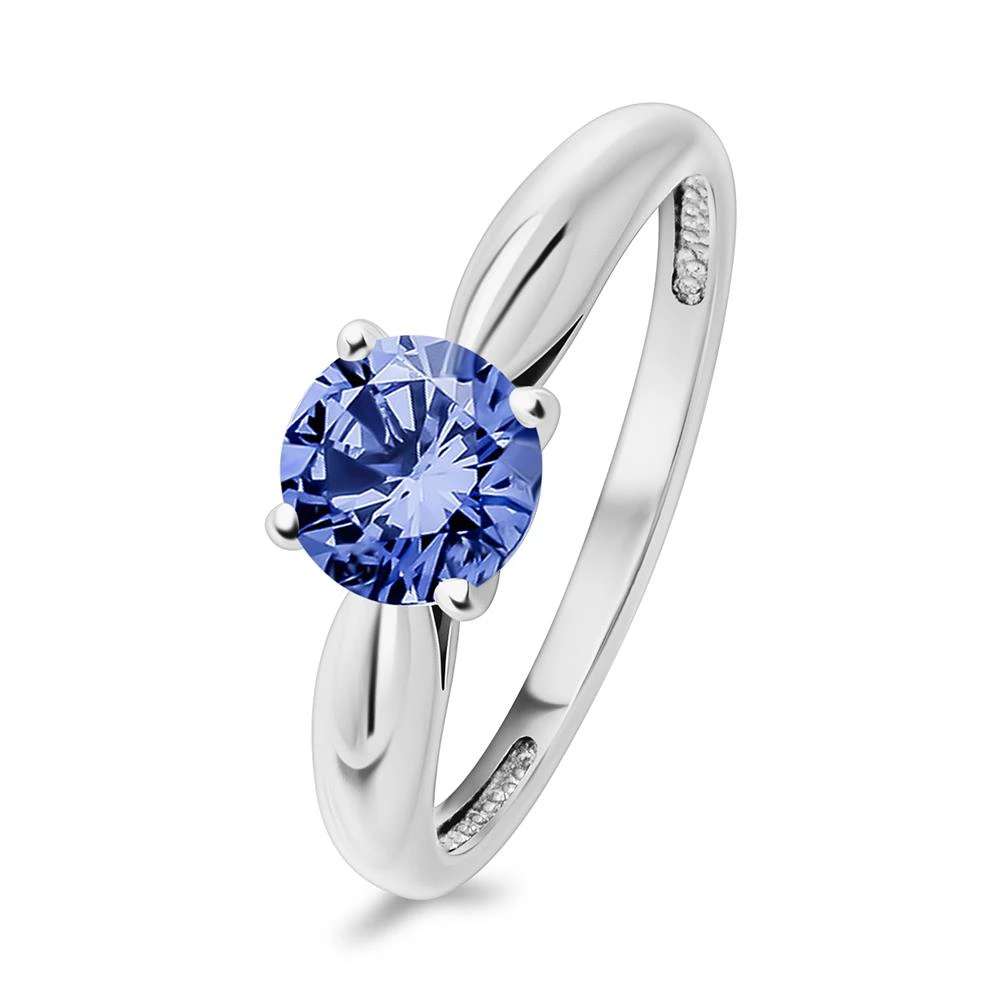 Кольцо с фианитом из серебра 925 пробы