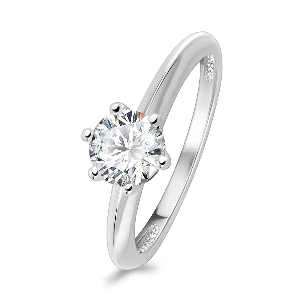 Кольцо с фианитом из серебра 925 пробы