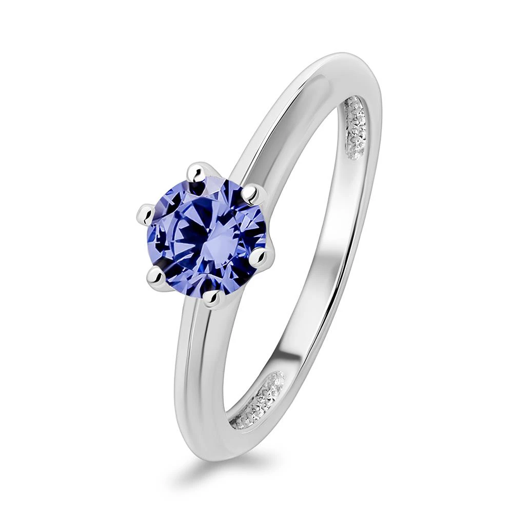 Кольцо с нано фианитом из серебра 925 пробы