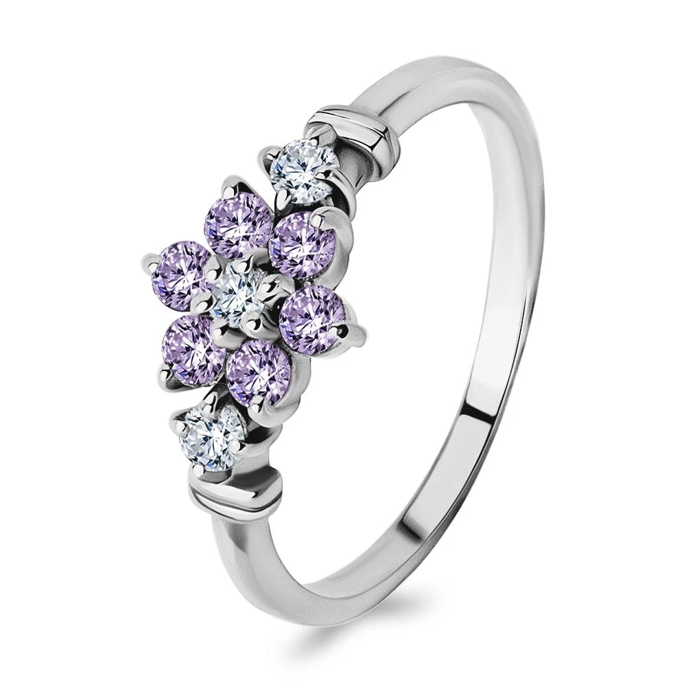 Кольцо с фианитами из серебра 925 пробы