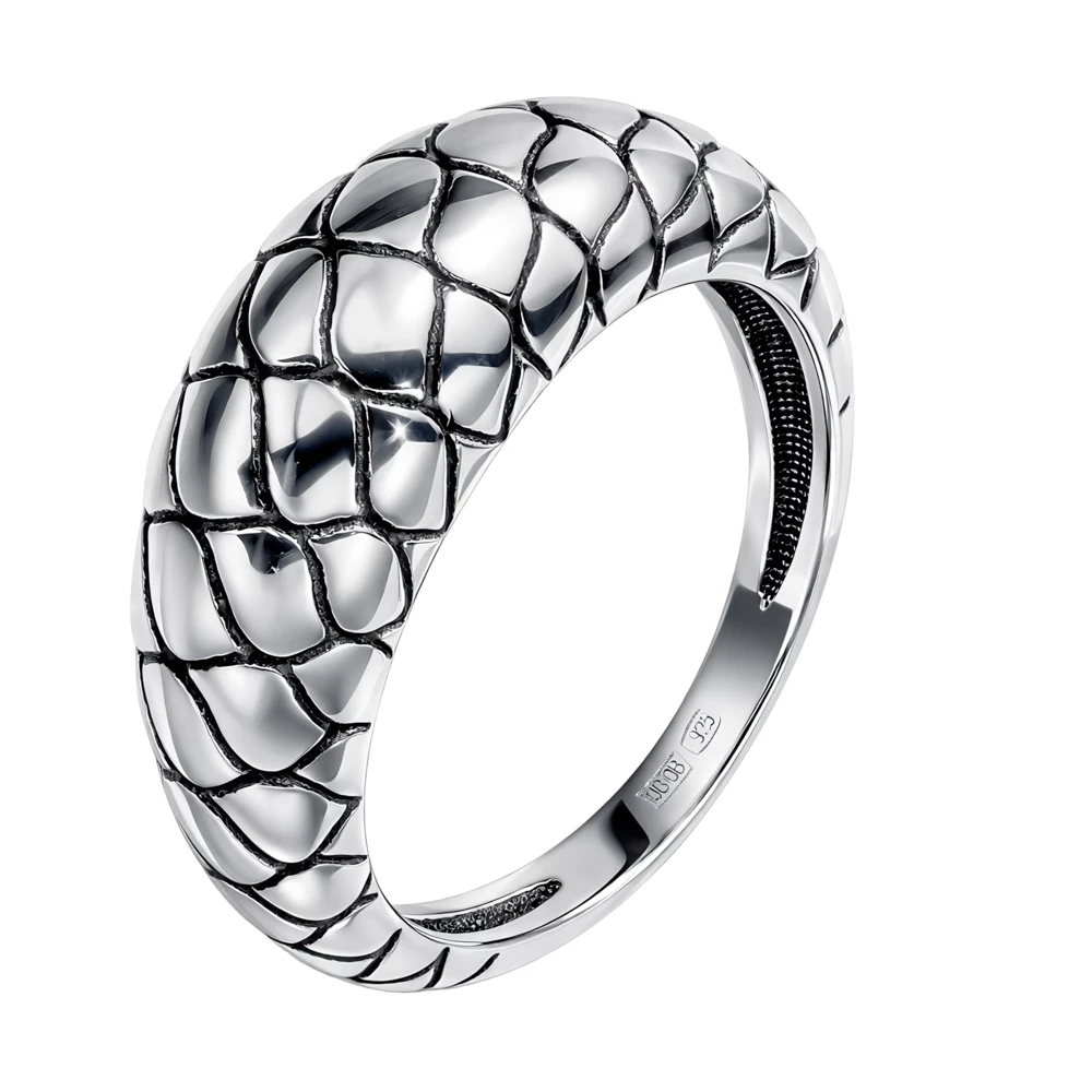 Кольцо  Змея из серебра 925 пробы