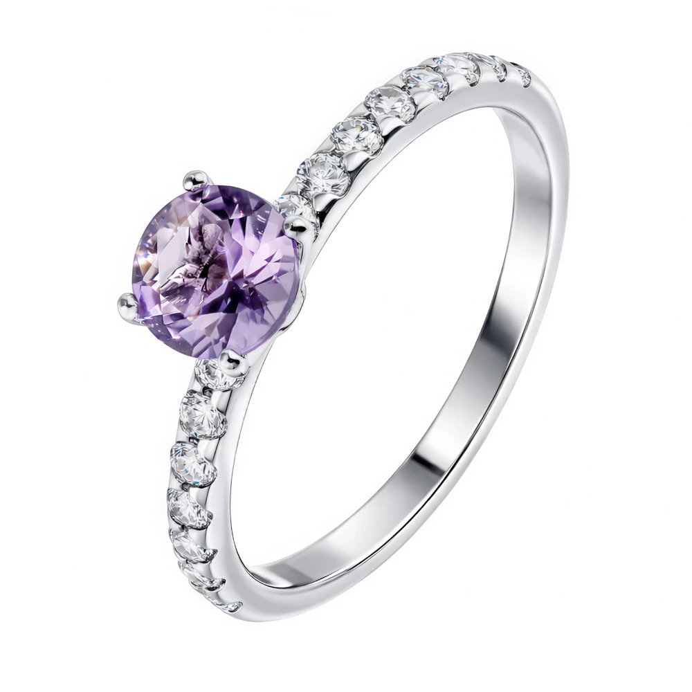 Кольцо с фианитами из серебра 925 пробы