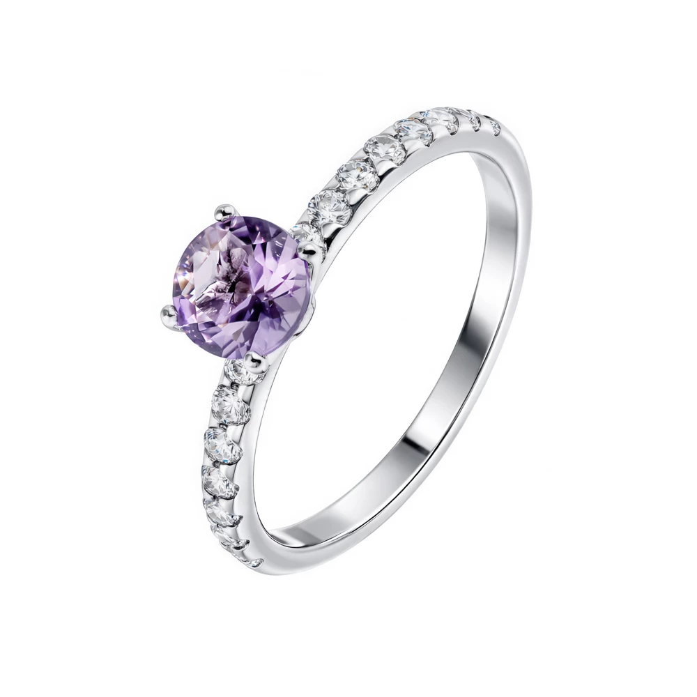 Кольцо с фианитами из серебра 925 пробы