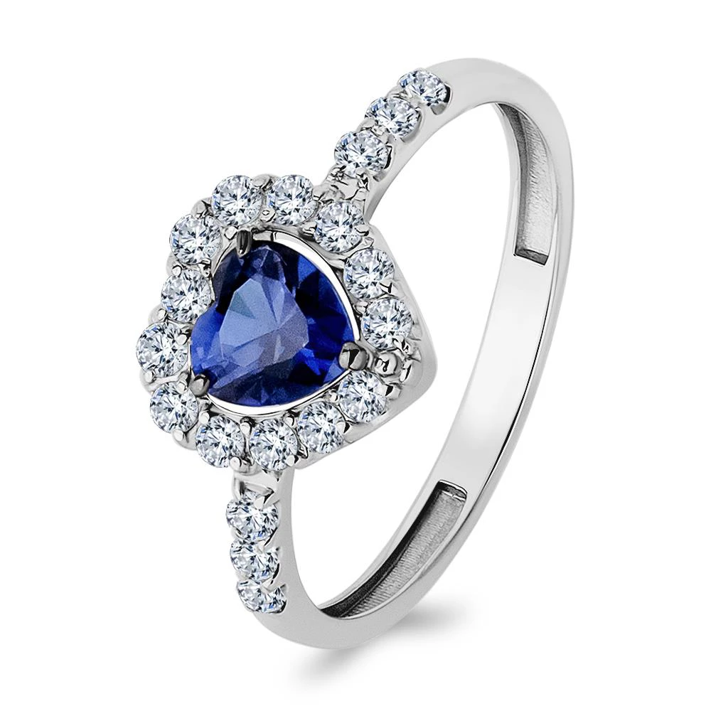 Кольцо наборное с фианитами из серебра 925 пробы