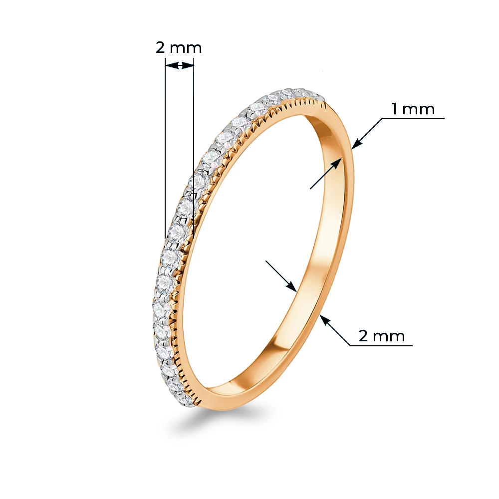 Кольцо с фианитами из серебра 925 пробы