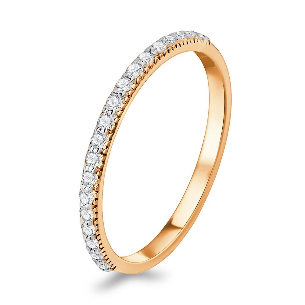 Кольцо с фианитами из серебра 925 пробы