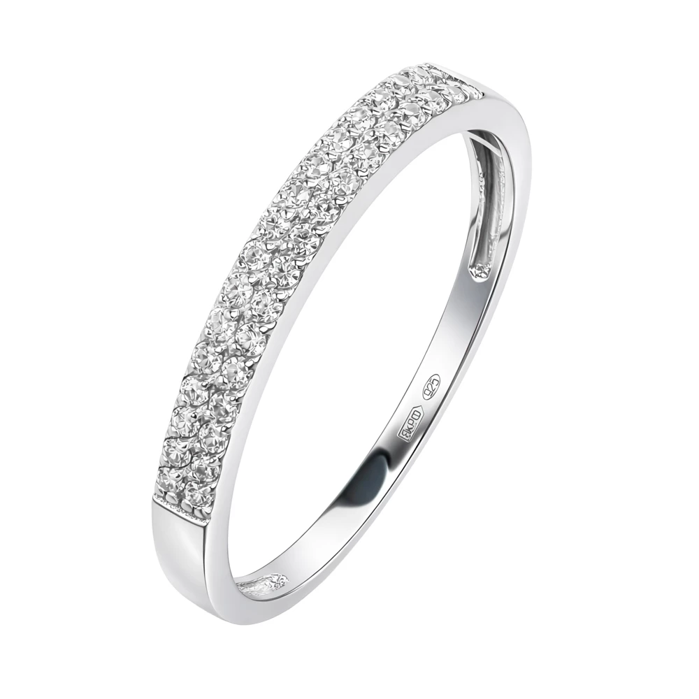 Кольцо с фианитами из серебра 925 пробы