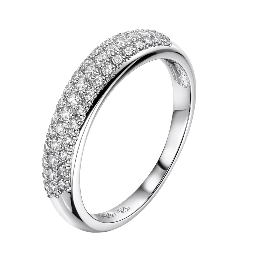 Кольцо с фианитами из серебра 925 пробы