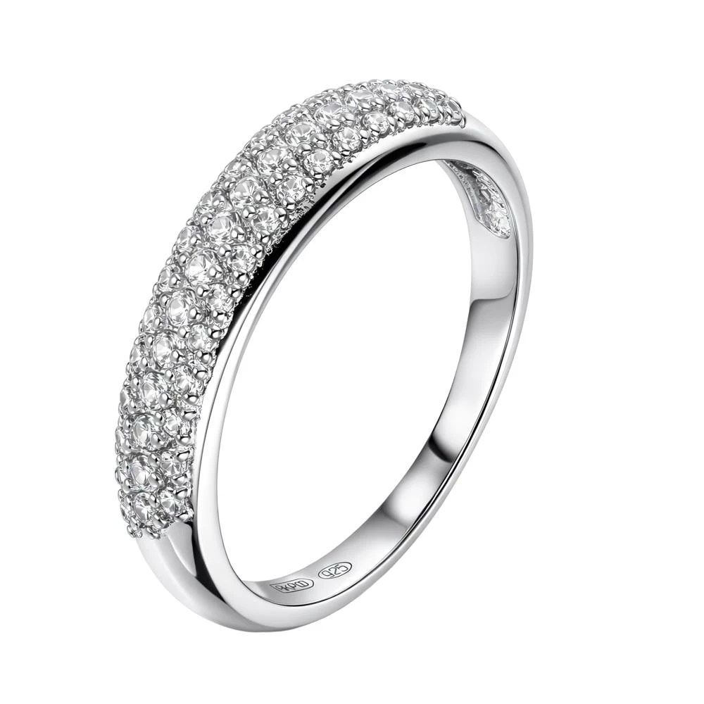 Кольцо с фианитами из серебра 925 пробы