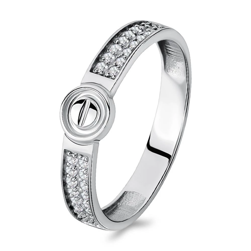 Кольцо с фианитами из серебра 925 пробы