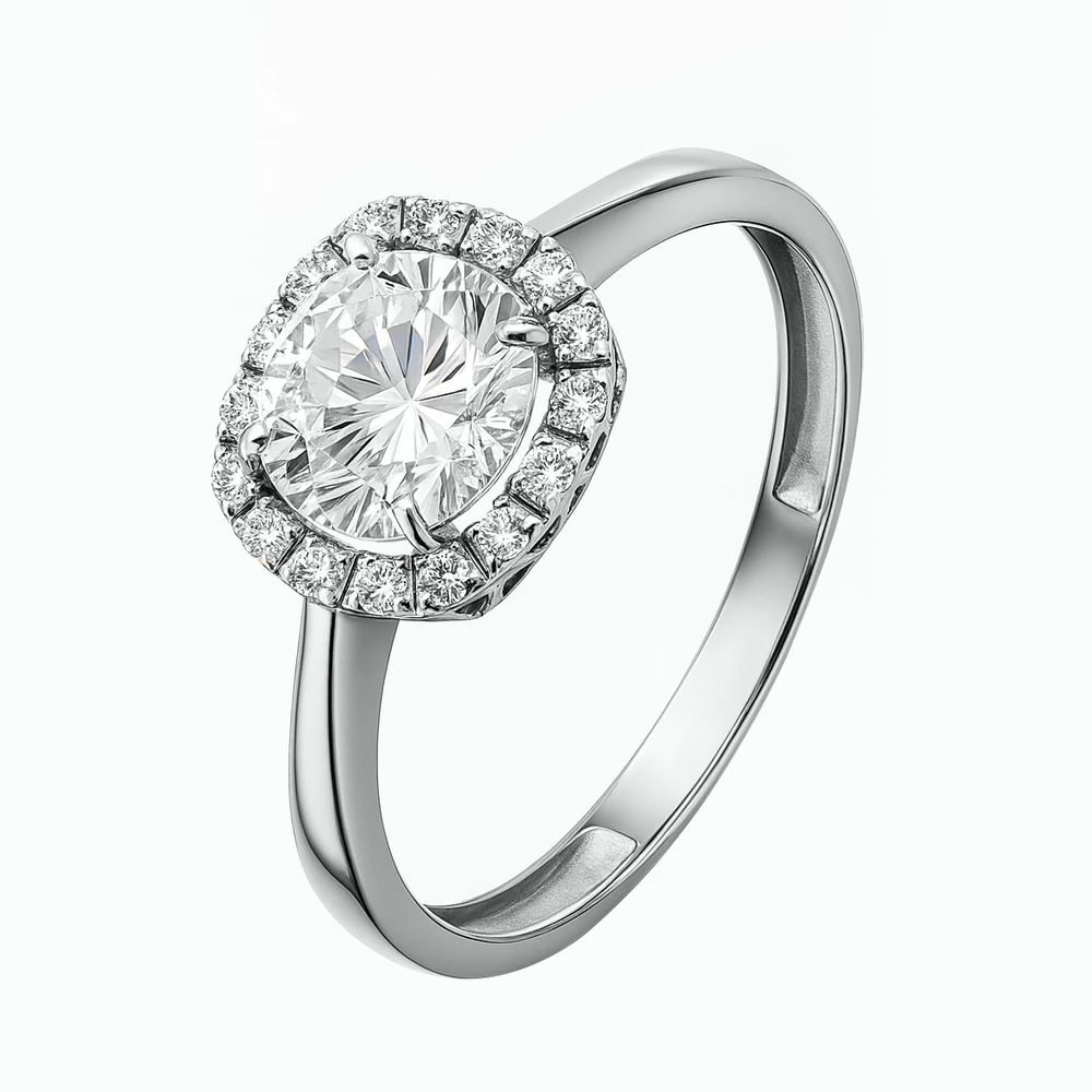 Кольцо с фианитами из серебра 925 пробы