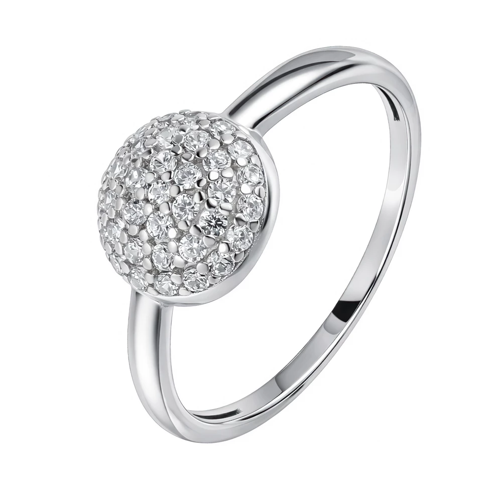 Кольцо с фианитами из серебра 925 пробы