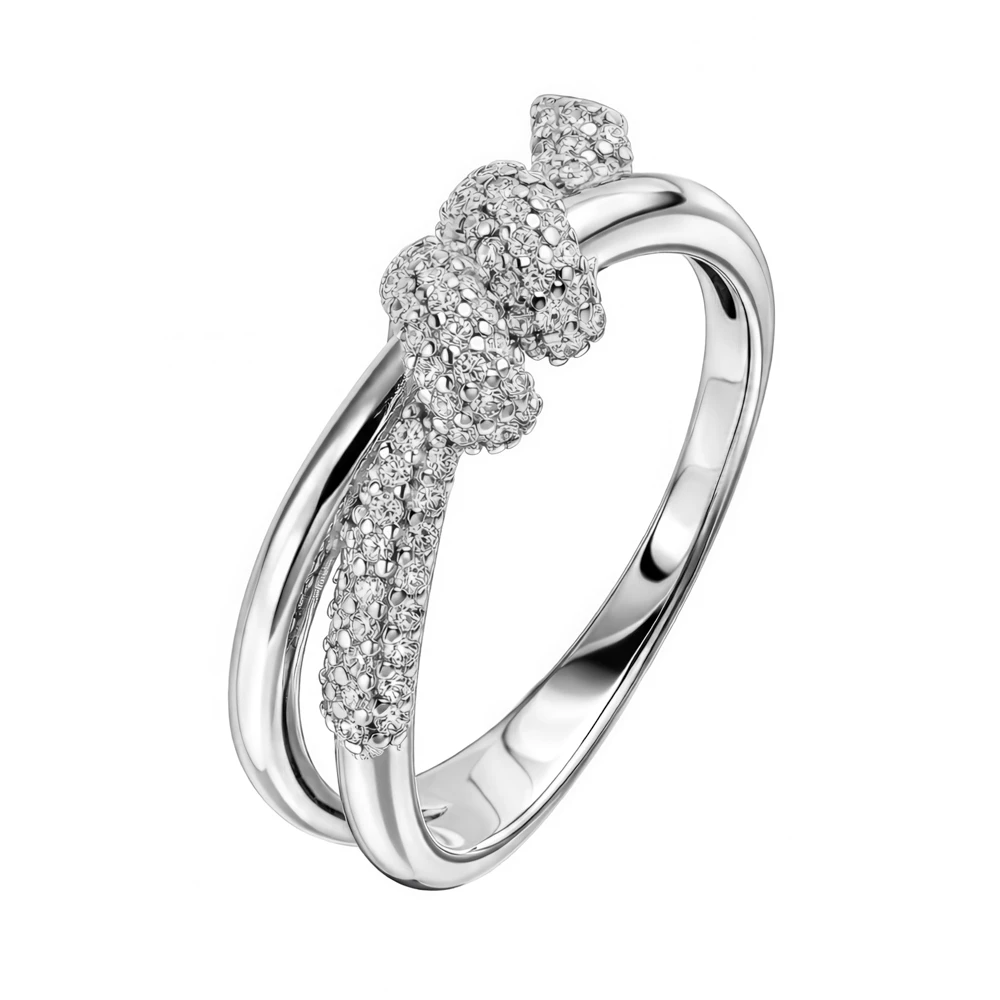 Кольцо с фианитами из серебра 925 пробы