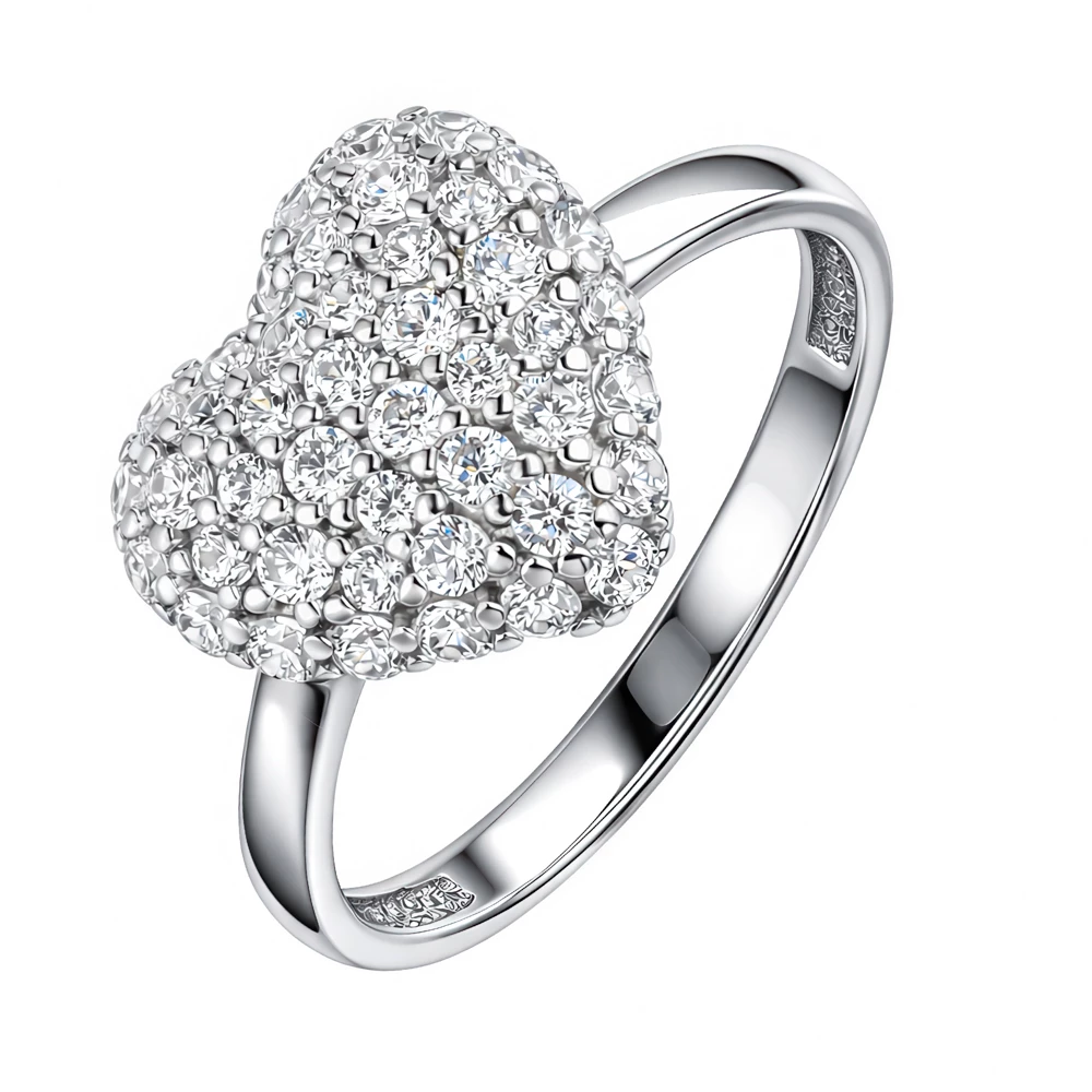 Кольцо с фианитами из серебра 925 пробы