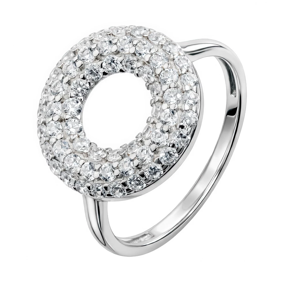 Кольцо с фианитами из серебра 925 пробы