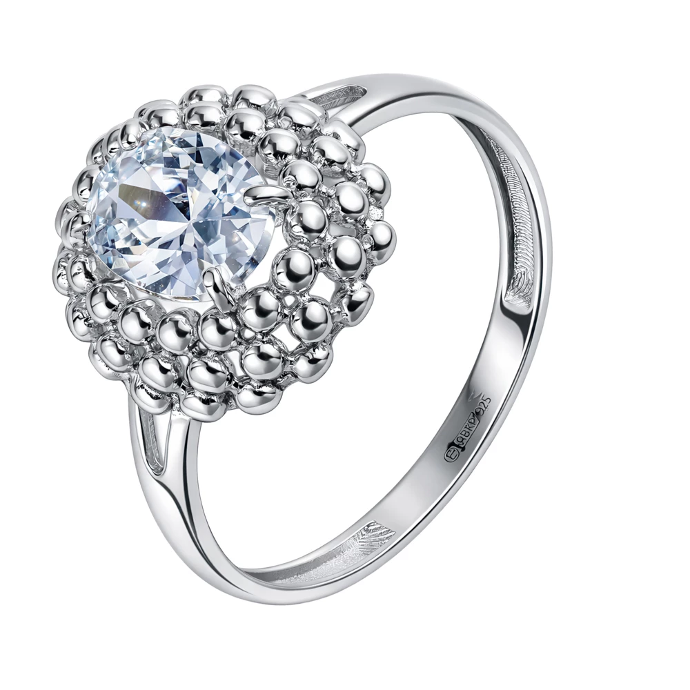 Кольцо с фианитом из серебра 925 пробы Кольцо с фианитом из серебра 925 пробы