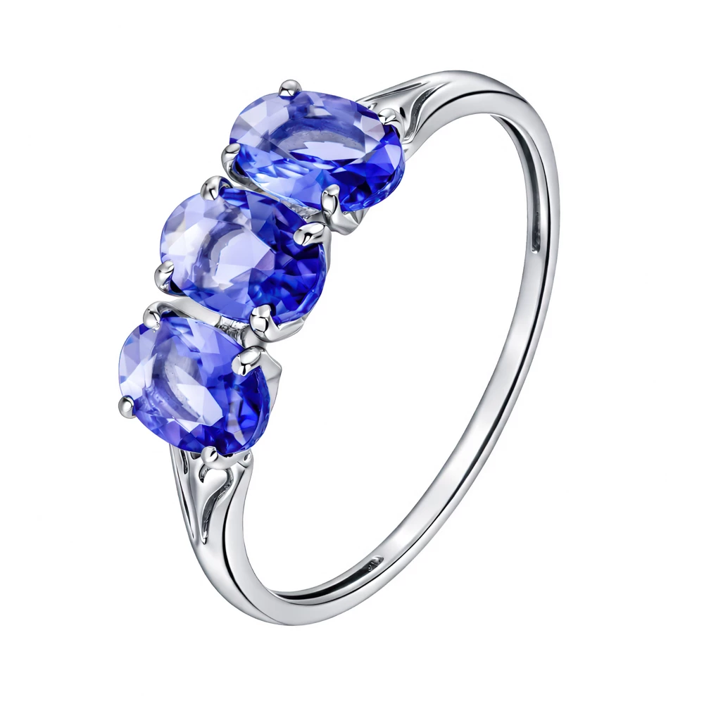 Кольцо с нано фианитами из серебра 925 пробы