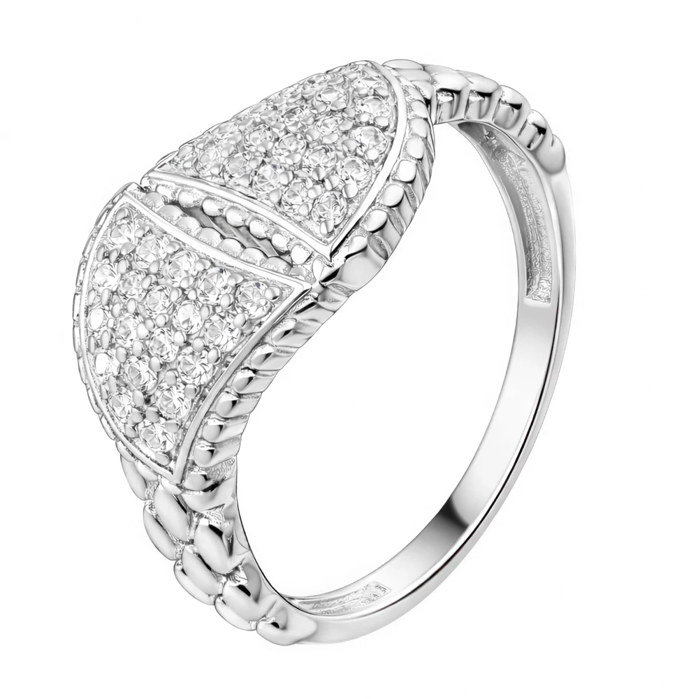 Кольцо с фианитами из серебра 925 пробы