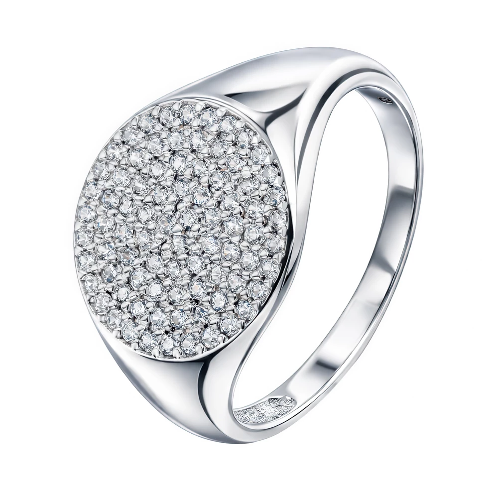 Кольцо с фианитами из серебра 925 пробы