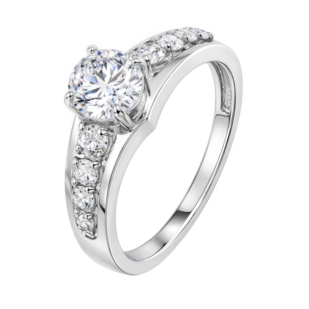 Кольцо с фианитами из серебра 925 пробы