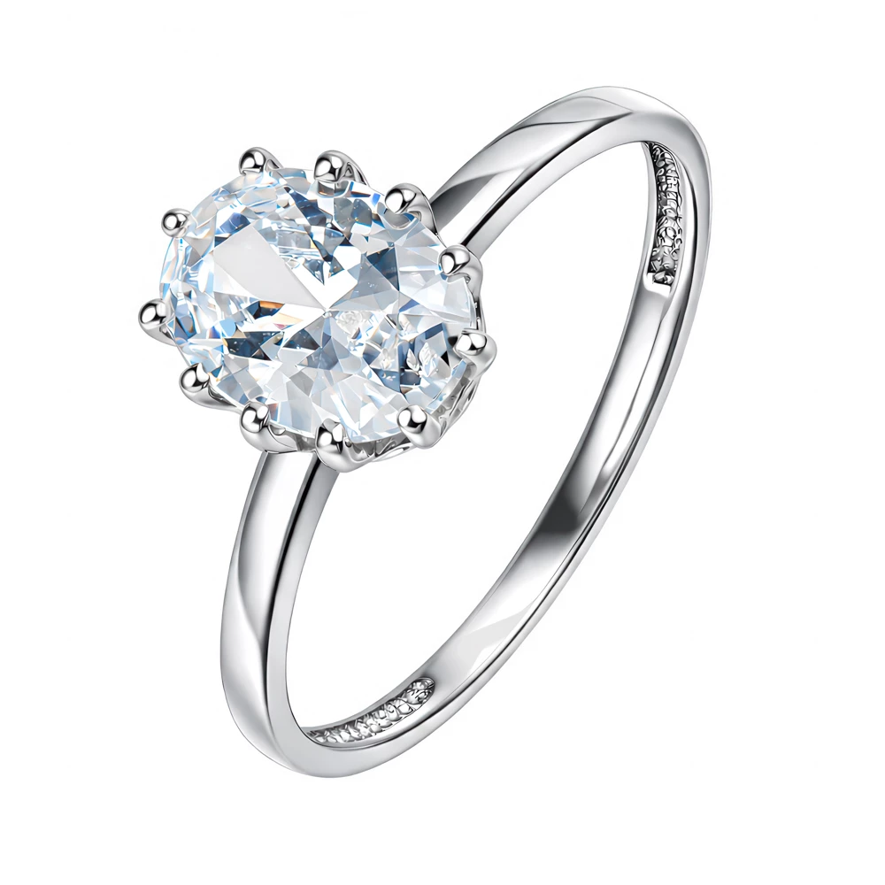 Кольцо с фианитом из серебра 925 пробы