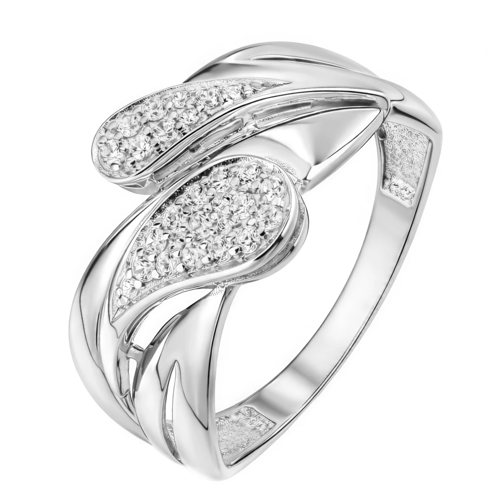 Кольцо с фианитами из серебра 925 пробы