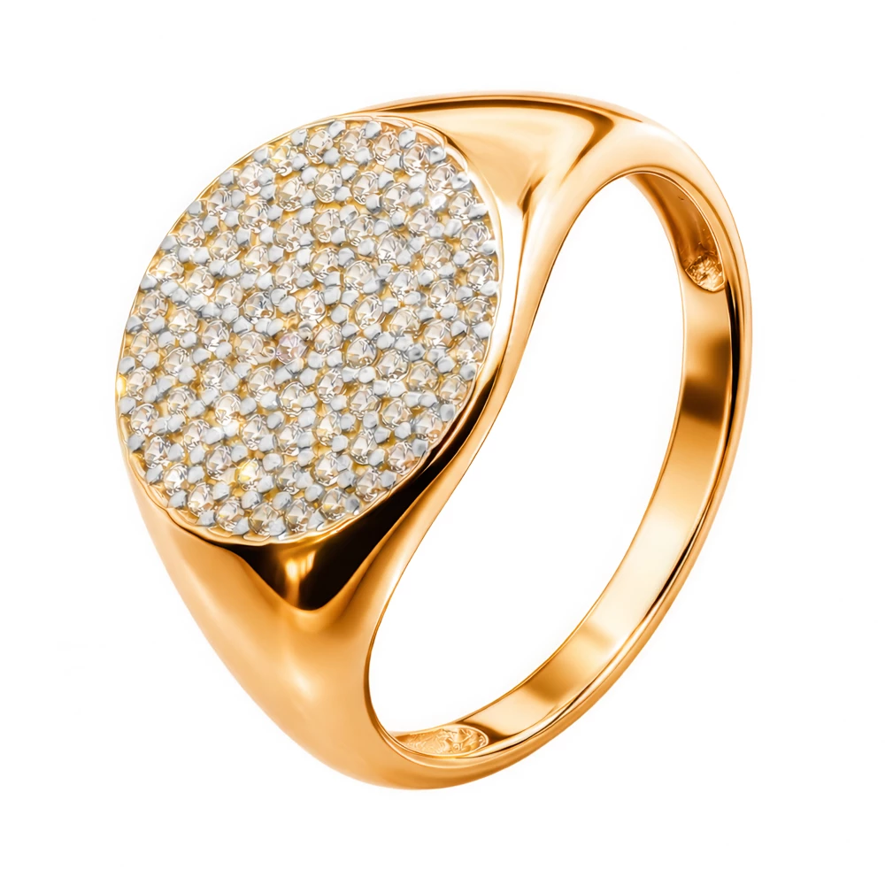 Кольцо с фианитами из серебра 925 пробы