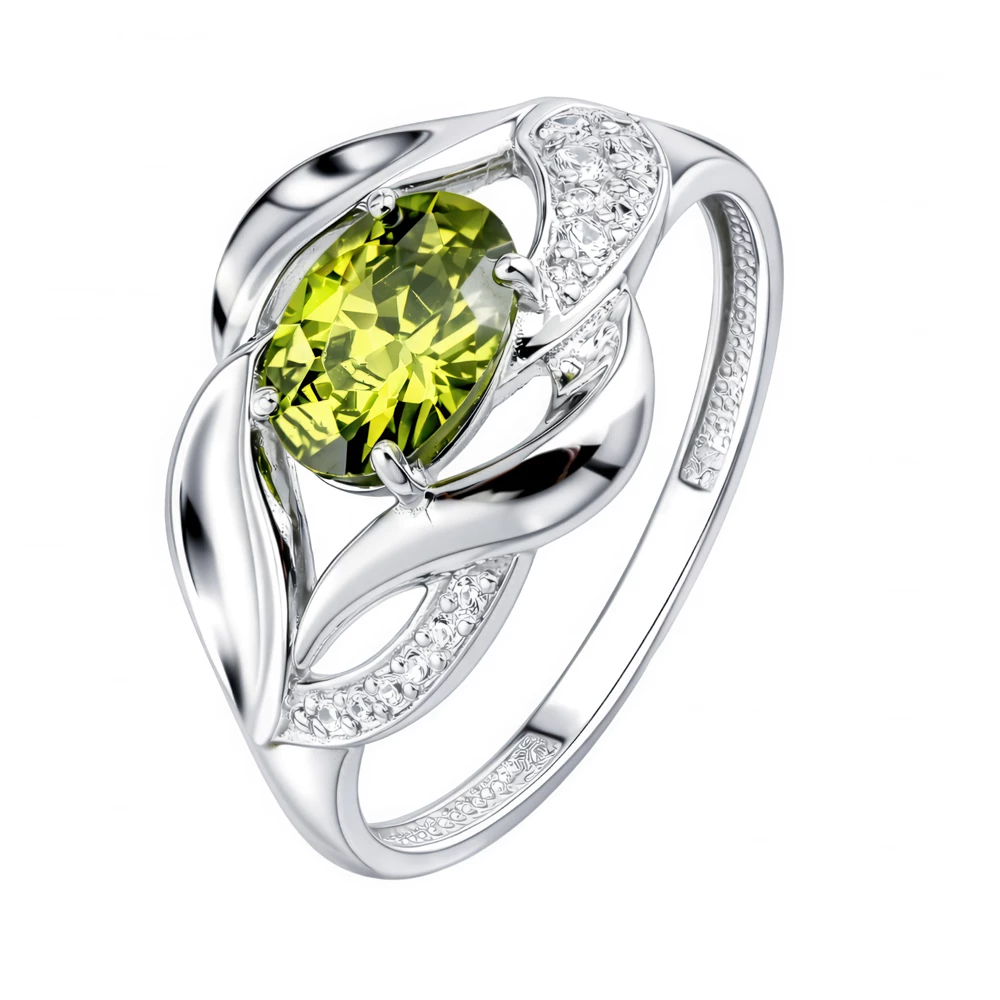 Кольцо с фианитами из серебра 925 пробы