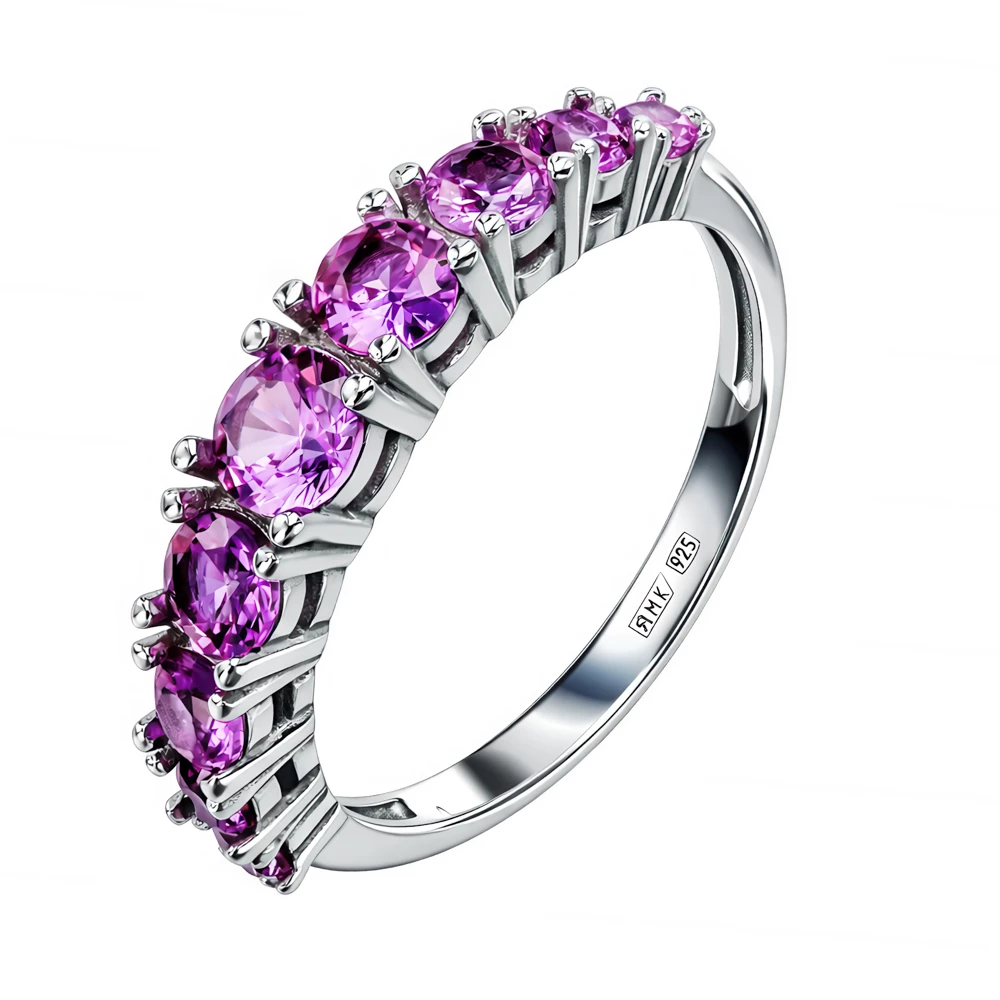 Кольцо с фианитами из серебра 925 пробы