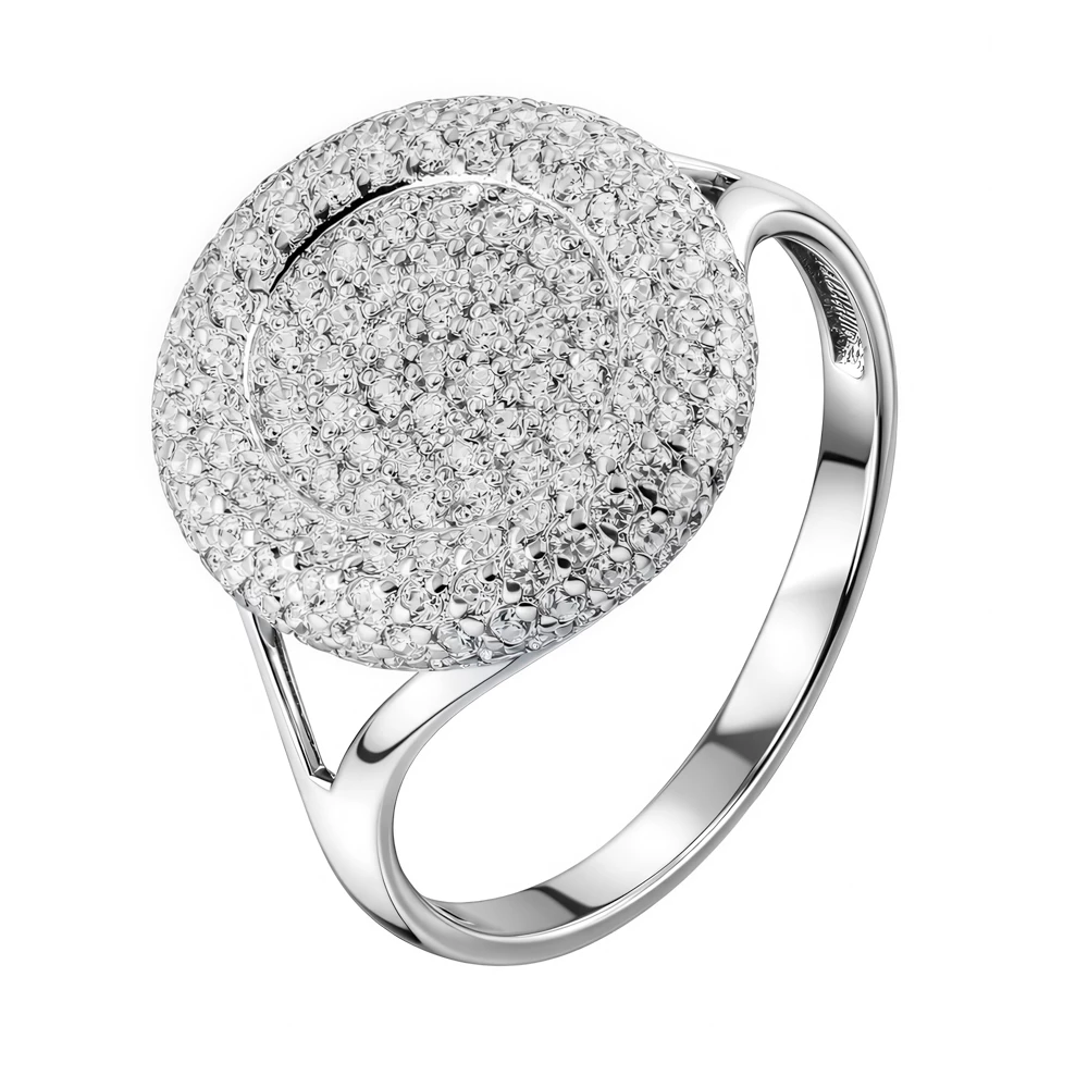 Кольцо с фианитами из серебра 925 пробы