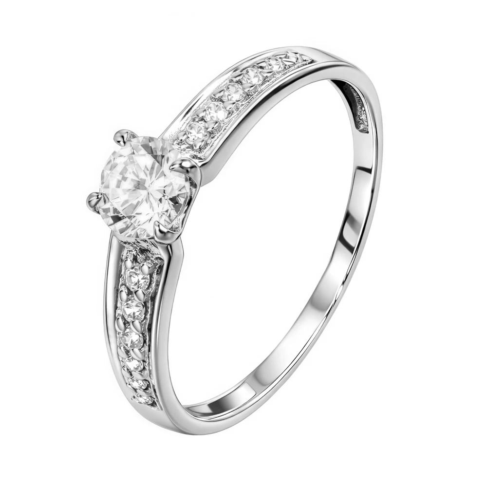 Кольцо с фианитами из серебра 925 пробы