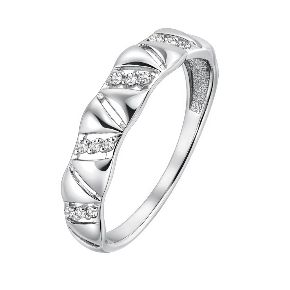 Кольцо с фианитами из серебра 925 пробы